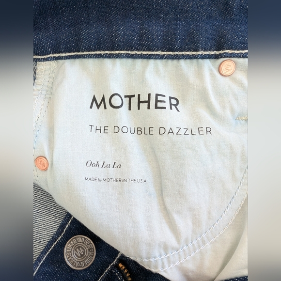 NWT MOTHER The Double Dazzler High Rise Straight Dark Denim Jeans Sz. 29 - Picture 4 of 8